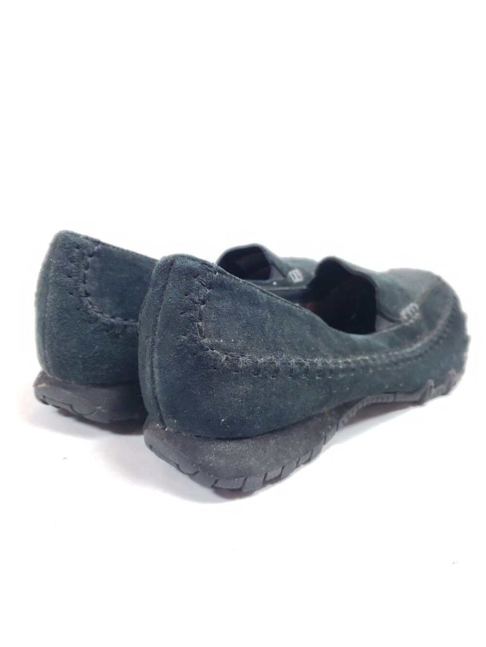 Skechers Biker Pedestrian Slip On Shoes Women's Size 8/38 Black Suede Leather - Picture 4 of 8